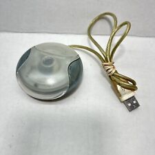 Vintage Apple M4848 Blue/Teal iMac Hockey Puck USB Wired Mouse - Works picture