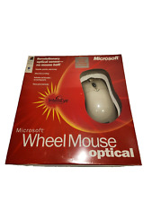New in Box Microsoft Wheel Mouse Optical IntelliEye USB PS/2 PC Win Mac Vintage picture