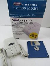Vintage Belkin 3 Button Computer Combo Mouse F83201 1997 9 Pin Serial PS/2 Port picture