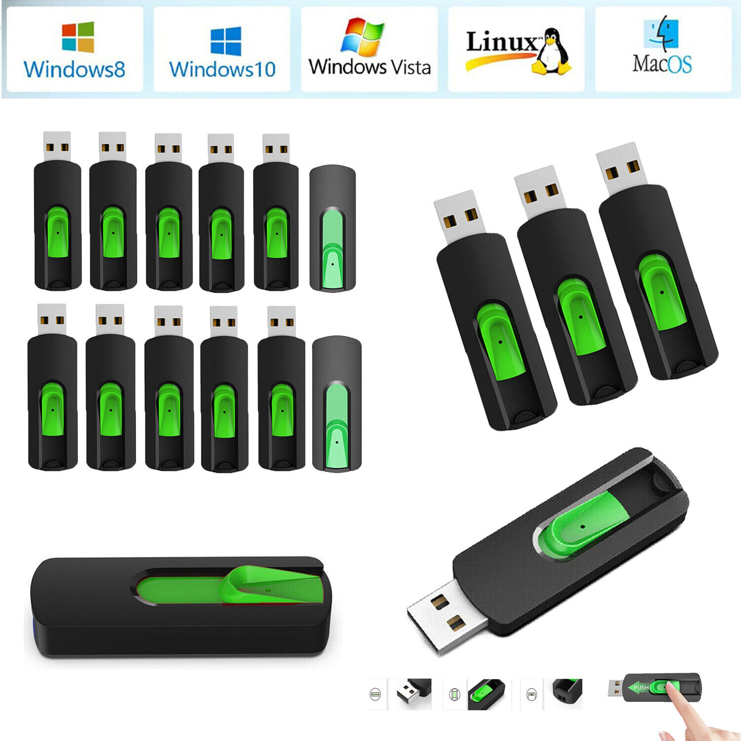 USB Stick 32GB 64GB 128GB Lot Flash Drive Memory Stick USB 2.0 Thumb Pen Drives