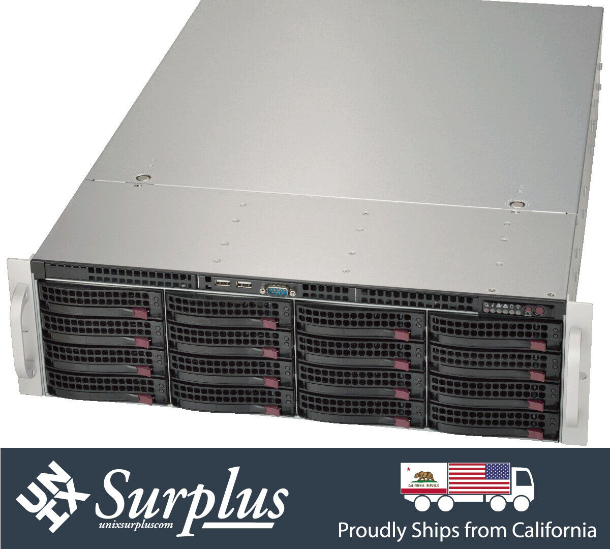 Supermicro 3U Server 16 Caddy Bay 3.5 LFF E ATX Storage Chassis 836TQ-R800B Rail