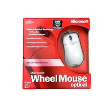 Vintage Microsoft Wheel Mouse Optical Mouse PC/MAC USB PS2 0501 X08-40764 picture