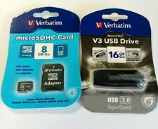 Verbatim 16Gb Flash Drive Usb 3.0 Store N Go V3 Retractable + 8Gb MicroSDHC Card picture
