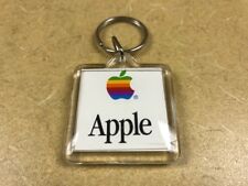Apple Computer Mac OS Keychain with Colorful Rainbow Logo -- Vintage Collector  picture