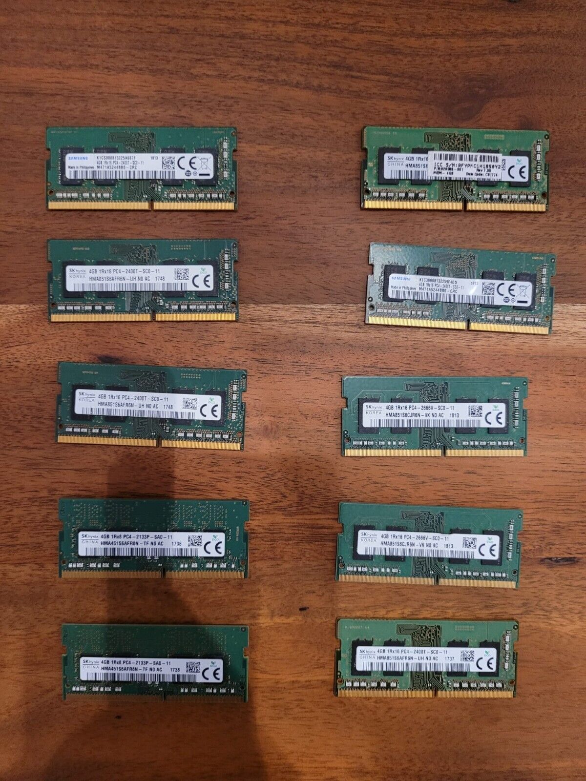 Lot of 10 4GB DDR4 Memory PC4-3200 SODIMM Laptop RAM 3200MHz