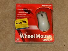 Vintage Microsoft Wheel Mouse Optical Mouse White PS2/USB NEW FACTORY SEALED picture