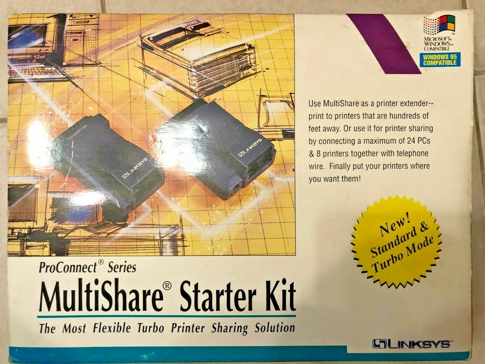 Linksys Multi-Share Starter Kit 1 Tx 1 Rx 25FT Wire & Software