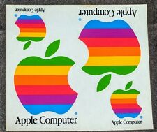 Vintage Apple Computer Stickers 1990 Rainbow Apple Decals Sheet ORIGINAL 4  picture