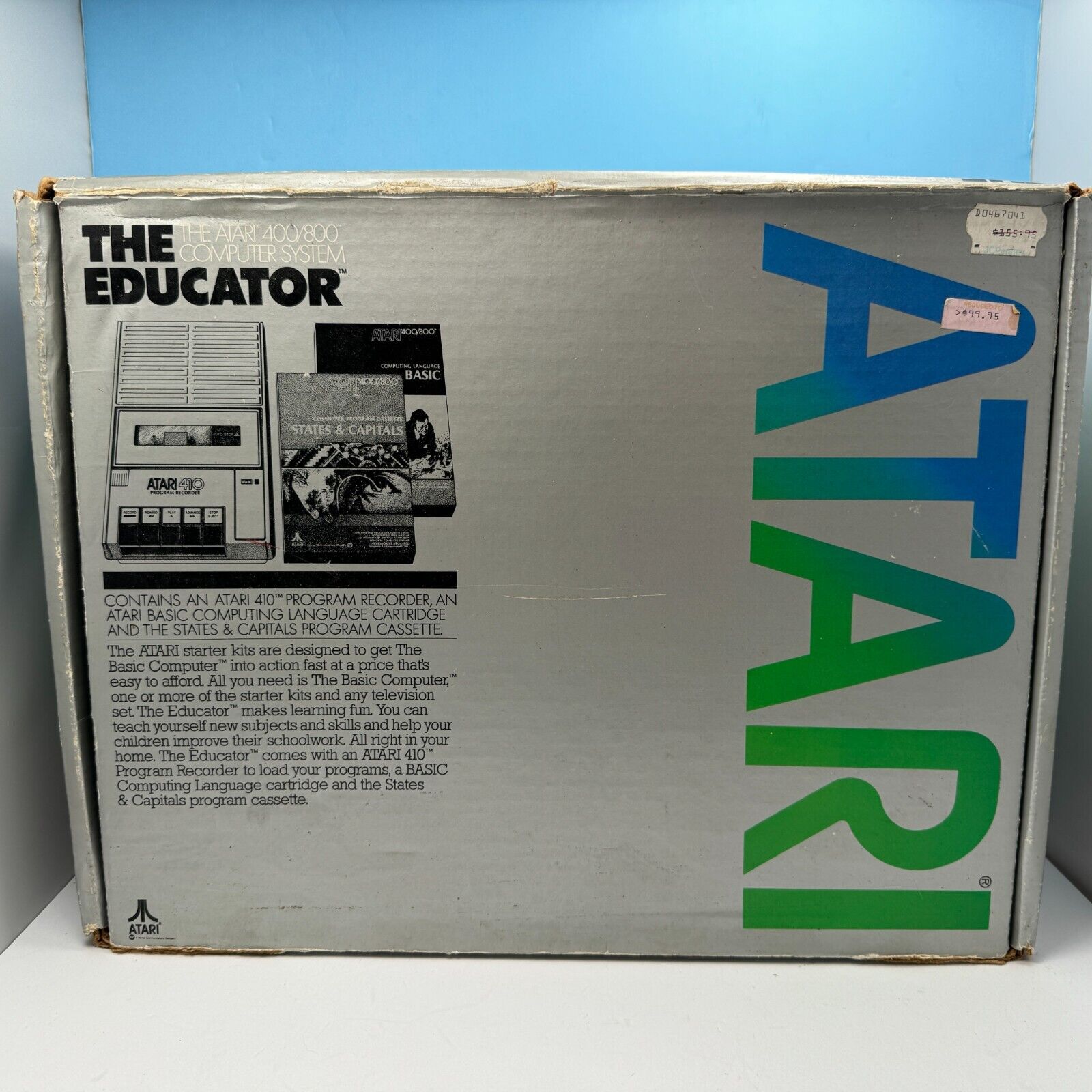 1981 • vintage ATARI 400 800 HOME COMPUTER SYSTEM • EMPTY BOX • The Educator