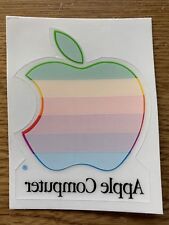 Vintage APPLE Computer Rainbow Logo Window Cling Decal NEW Mac Collectible picture