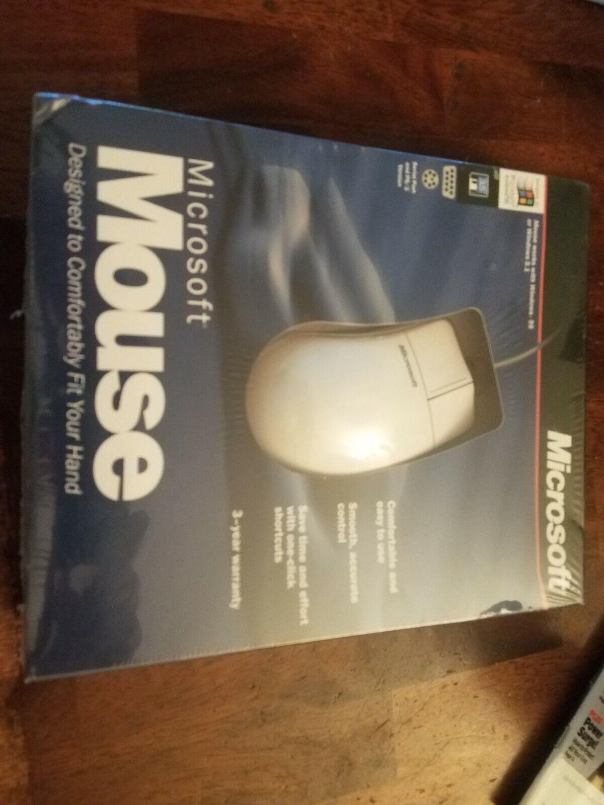 Vintage 1996 Microsoft Windows Mouse Factory Sealed 0996 94424 Serial Port