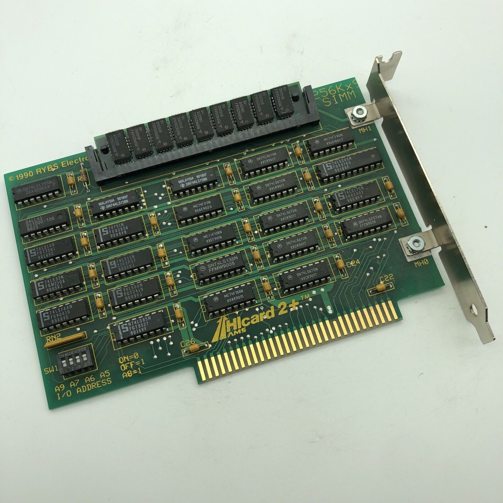 Vintage HiCard 2+ 256K MEMORY EXPANSION Card ISA 8-Bit AMS Module By RYBS w Simm