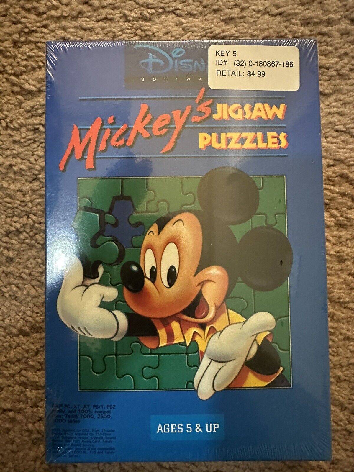 Vintage Disney Software Mickey’s Jigsaw Puzzles NEW SEALED