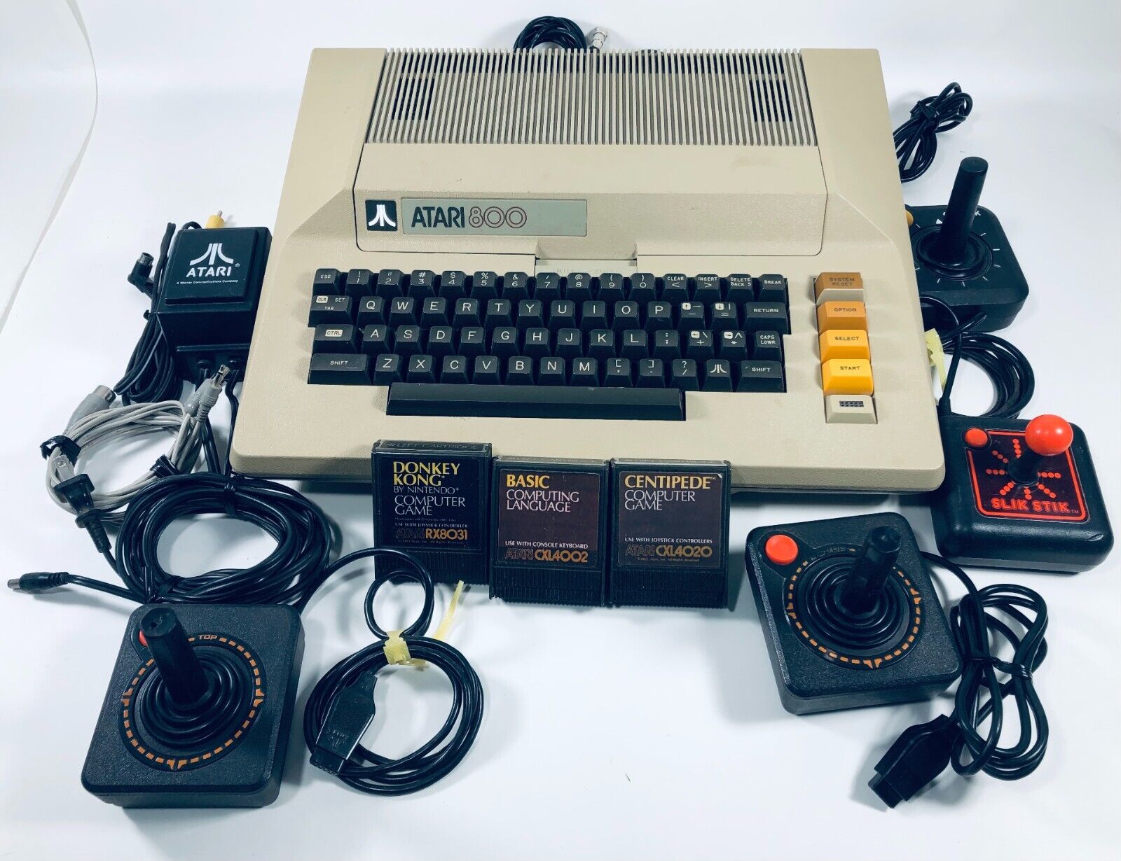 Working Atari 800 Computer System w/ Power Supply & AV Cable Joysticks Tested