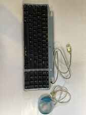 VINTAGE MACINTOSH KEYBOARD PUCK MOUSE LOT BLUE M4848 M2452 picture