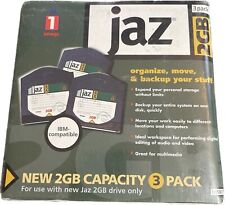 New 3 Pack iomega Jaz 2 GB Disks 10597 IBM Compatible Vintage 1997 Sealed picture