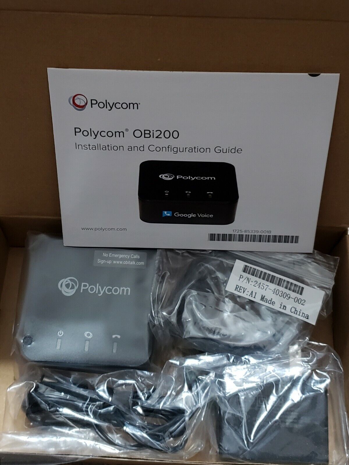 Polycom (formerly Obihai) OBi200 VoIP Telephone Adapter w Google Voice & SIP New