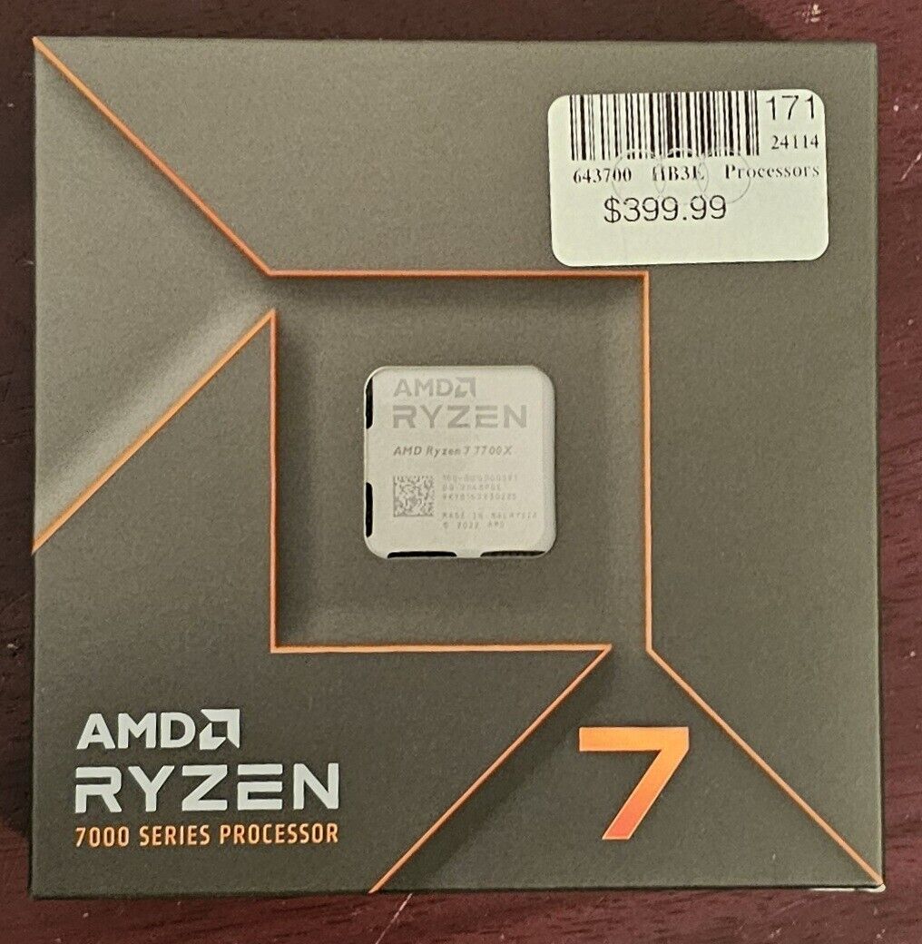 **SEALED** AMD Ryzen 7 7700X 8-Core, 16-Thread Unlocked Desktop Processor CPU