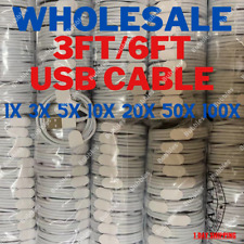 100x Wholesale Lot USB Sync Cable Charger For iPhone 14 13 12 11 XR SE X 8 7 6 5 picture