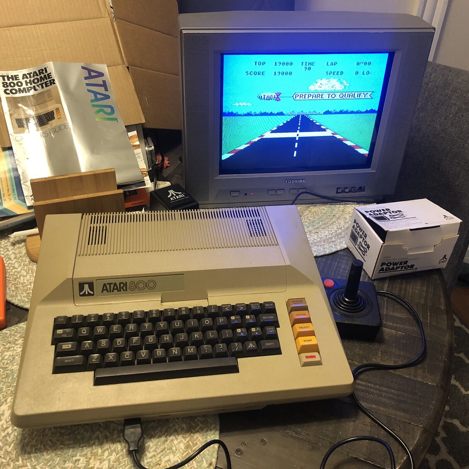 Atari 800 Home Computer Console Gaming System w/AC Adapter Pole Position 48K RAM