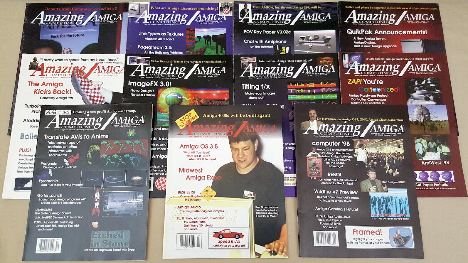 (11) Amazing Computing Magazines ©1998 - Commodore Amiga 500 1000 2000 3000 4000