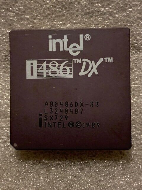 Intel 486 DX/33 CPU Vintage Tested Working Gold 