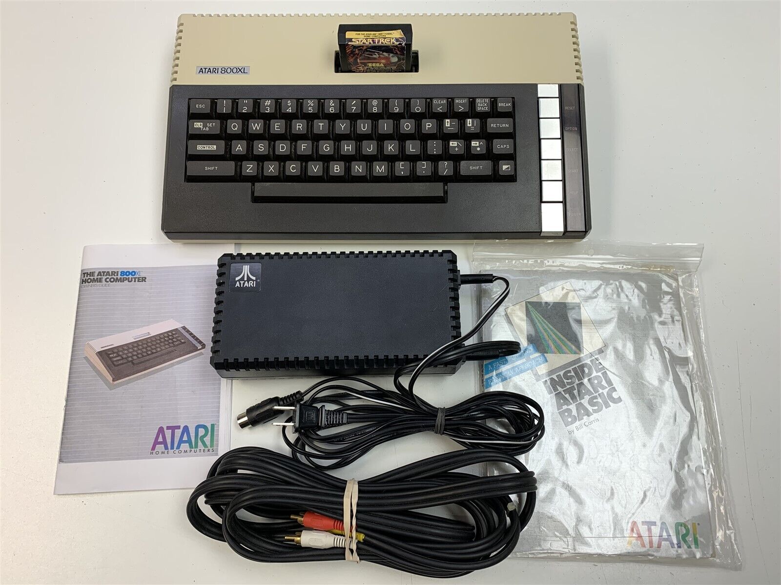 Atari 800 XL Home Computer with Power Supply and Star Trek Game