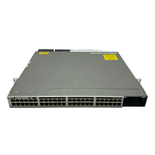 Cisco Catalyst 3850 48 PoE+ WS-C3850-48F-L Switch 2x Cisco PWR-C1-1100WAC LOT picture