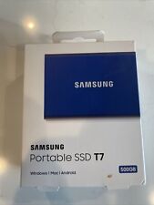 Samsung T7 500GB SSD, USB 3.2, 3.3'' External Hard Drive - Blue (MU-PC500H/AM) picture