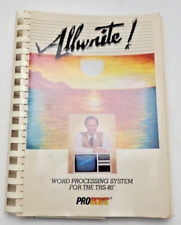 Vintage Prosoft TRS-80 Allwrite Word Processor Operation Manual 1984 with Extras picture