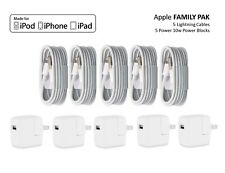 NEW 5 PAK - OEM Genuine Apple 10W USB Power Adapters with OEM Apple Cords picture