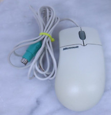 Vintage Microsoft IntelliMouse 1.2A PS/2 Computer Mouse w/ Roller Ball (Beige) picture