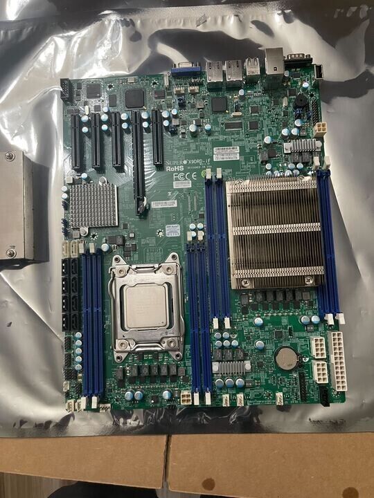 Supermicro X9DRD-iF Dual Socket LGA2011 DDR3 Motherboard + CPU and Heat Sinks