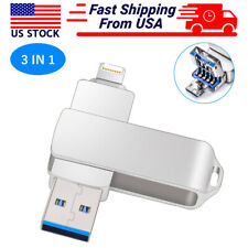 2TB USB 3.0 Flash Drive Memory Photo Stick for iPhone Android iPad Micro 3-IN-1 picture