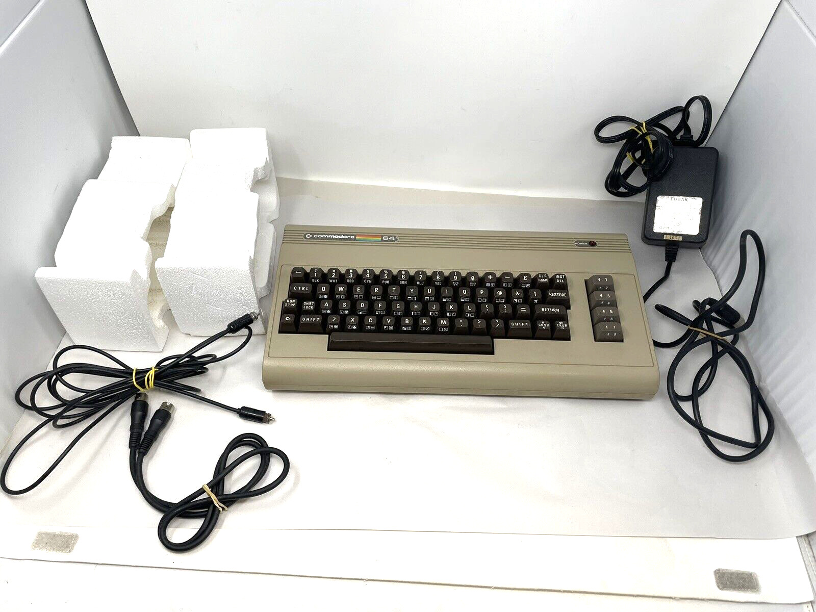 Commodore 64 Computer with Power Supply - Powers On - *Not Fully Tested *READ