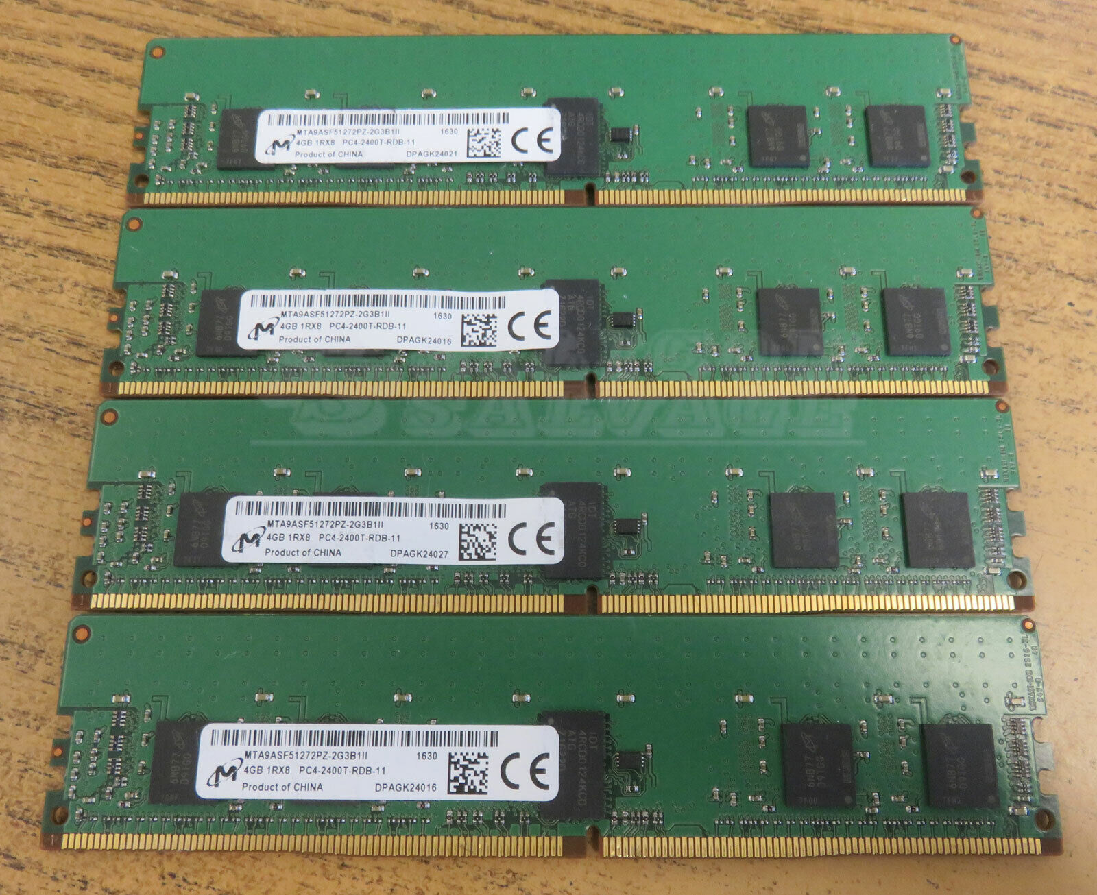 Micron 4 x 4GB DDR4 1Rx8 PC4-2400T ECC Reg Server Memory RAM MTA9ASF51272PZ