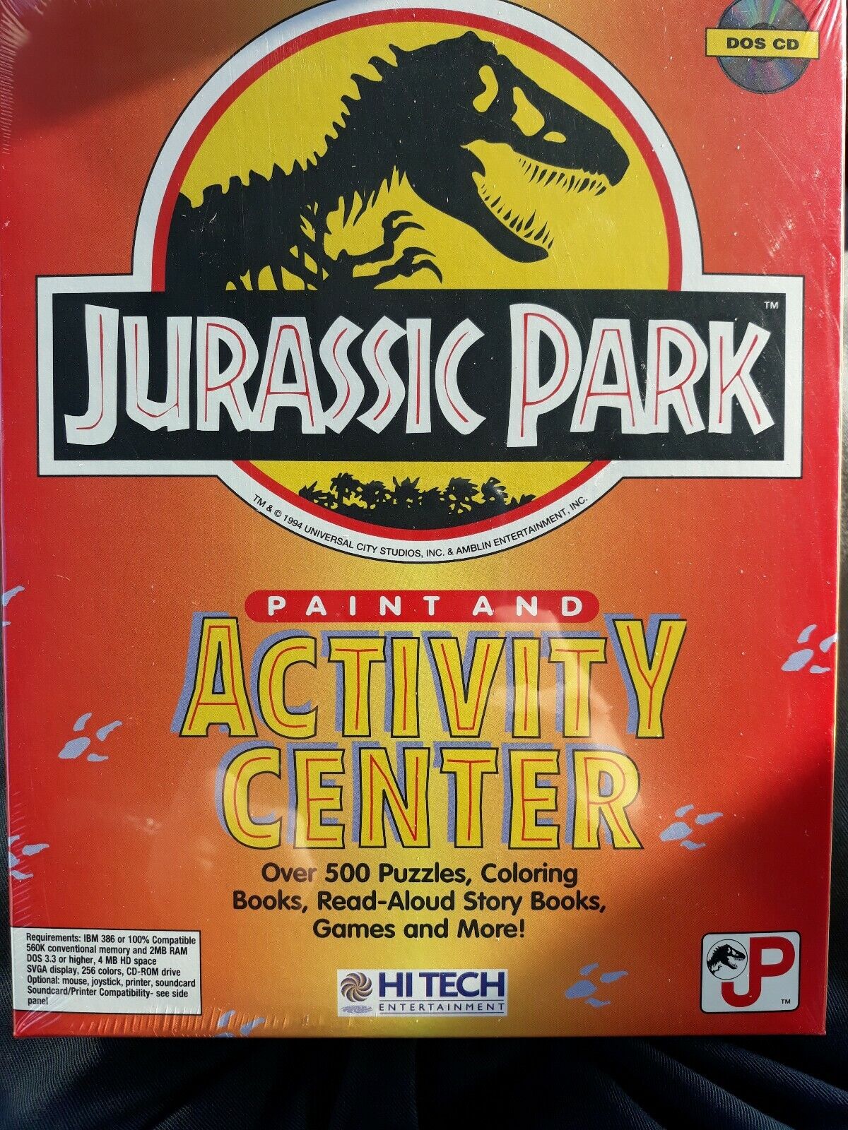 Vintage Jurassic Park: Paint & Activity Center PC CD dinosaur movie coloring