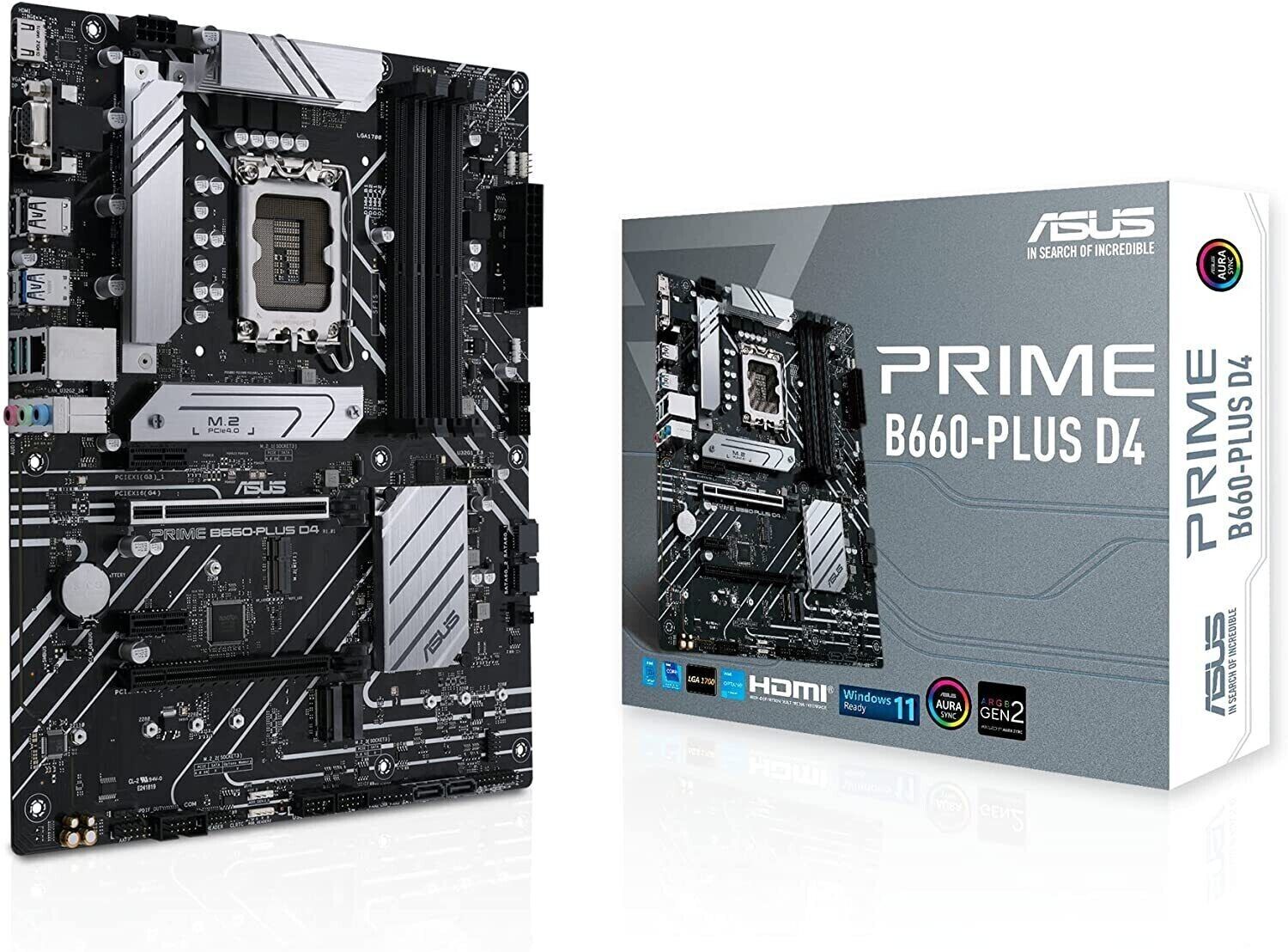 ASUS PRIME B660 PLUS D4 LGA 1700 Intel 12th Gen ATX Motherboard PCIe 4.0, DDR4