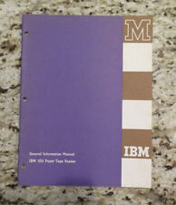 Vintage IBM General Information Manual - IBM 1011 Paper Tape Reader 1960, 1961 picture