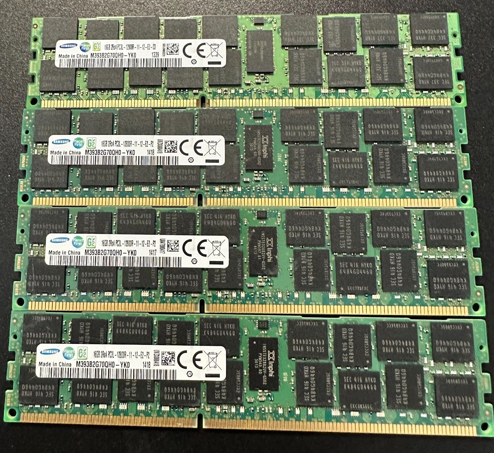 Samsung 64GB (16GBx4) 2Rx4 PC3L-12800R DDR3 1333MHz ECC REG RDIMM Server Memory