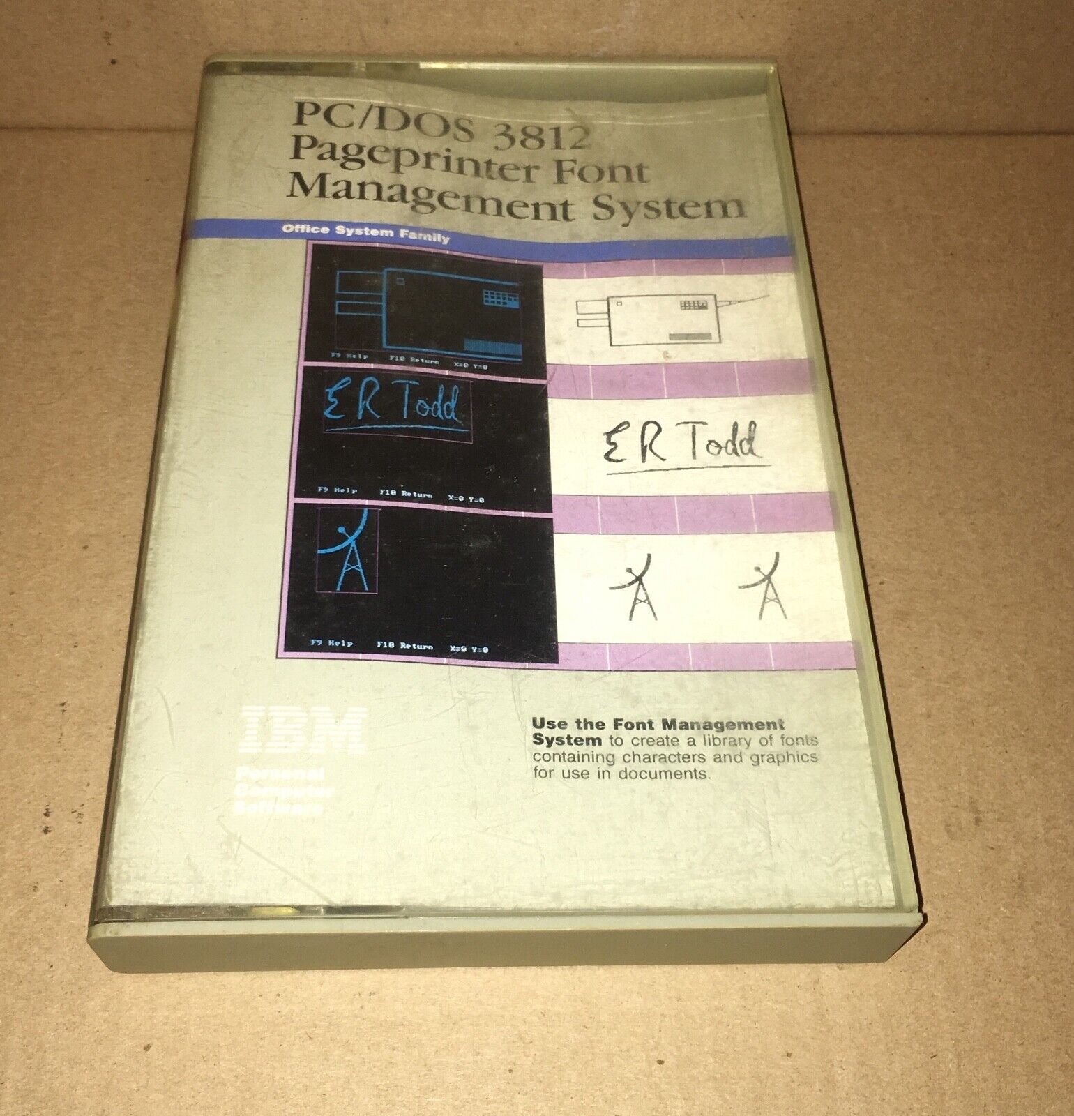 Vintage PS/DOS 3812 Pageprinter Font Management System w/ Booklet + Case IBM
