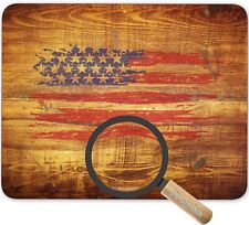 Retro USA Flag on Vintage Wood Texture Background Mouse pad mat Multi-color  picture