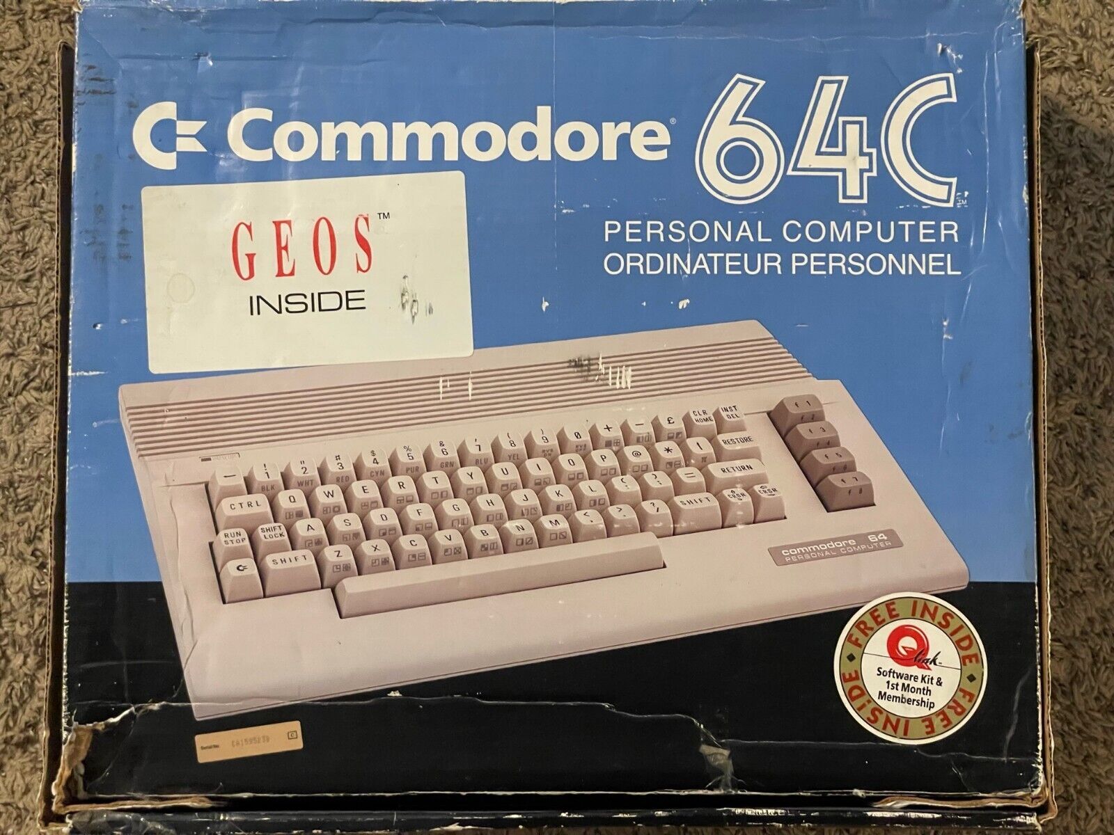 BOXED Commodore 64C Personal Computer + Manuals + Joystick + Power Supply - READ