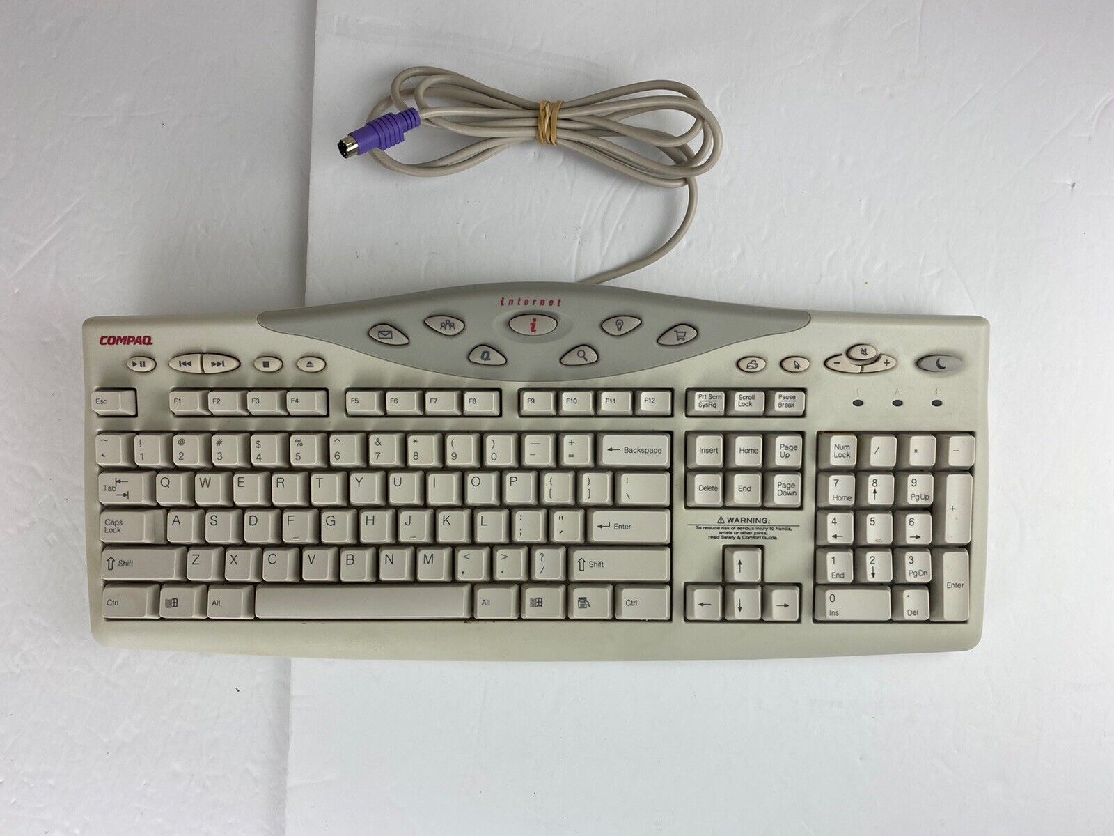 Compaq Internet Vintage Keyboard Numeric Keypad Tech Computer Beige SK 2800C
