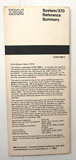 IBM System/370 Reference Summary 1974 Vintage Mainframe picture