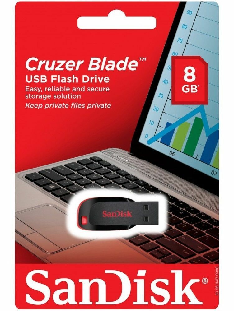 SanDisk Cruzer Blade Flash Drive 8GB 16GB 32GB 64GB USB 2.0 Pen Memory Stick