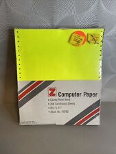 Vintage 200 Continuous Sheets Neon Yellow Computer Paper, 9.5 