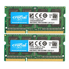 Crucial 16GB(2 x 8GB) 1600MHz DDR3L SODIMM RAM PC3L-12800 2Rx8 Laptop Memory picture