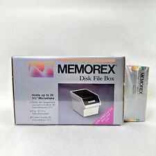 Vintage Memorex Disk File Box 3.5 Inch Storage Box 10 Disk Multicolor Bonus Pack picture