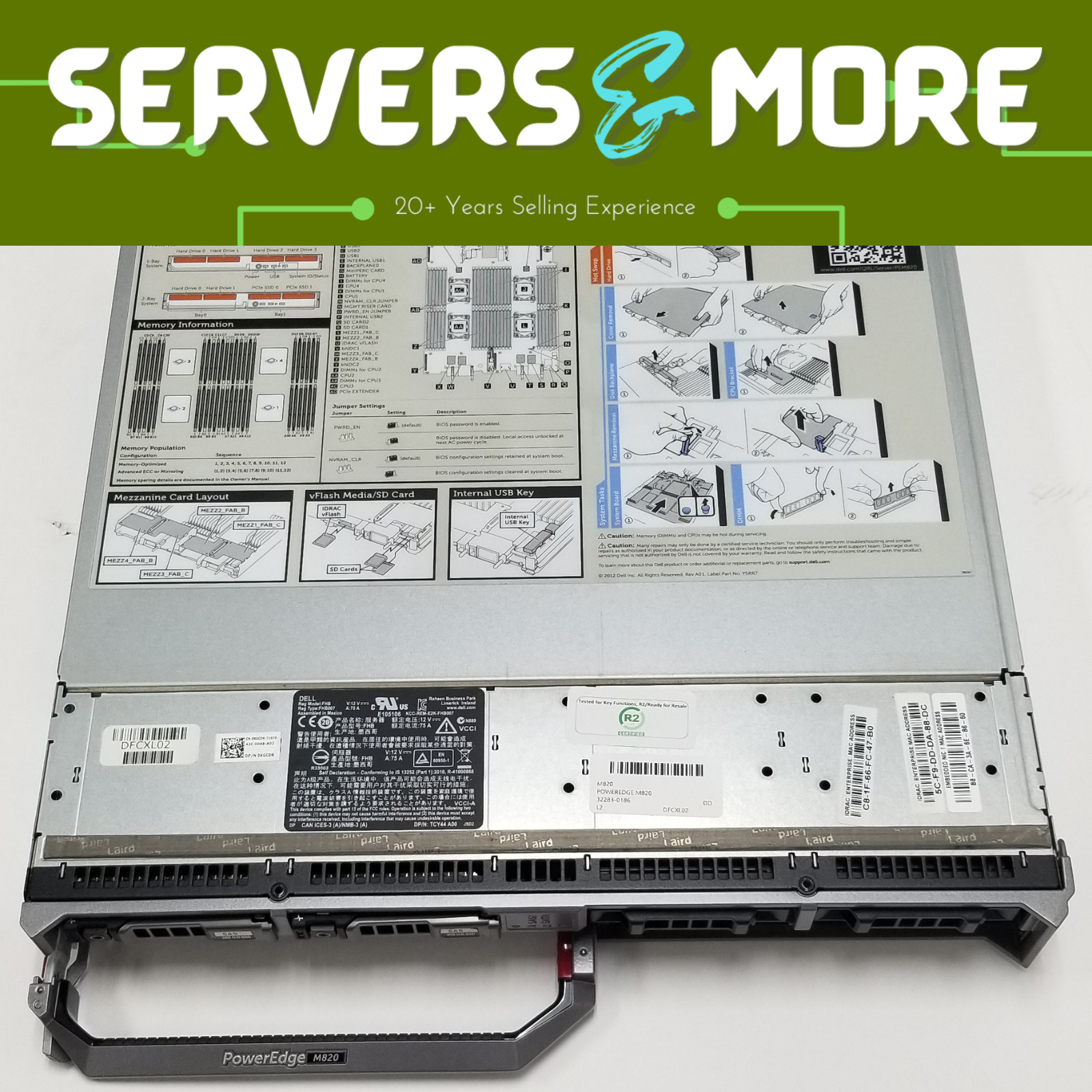 Dell PowerEdge M820 Blade Server, 4x Intel E5-4650 v2 2.4 GHz, 768GB RAM